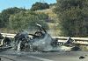 Paura in autostrada, auto in fiamme prima dello svincolo per Terrasini