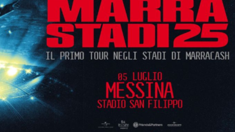 Messina, il 5 luglio 2025 Marracash in concerto allo stadio Franco