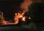 Fiamme nella riserva naturale Foce del Fiume Belice