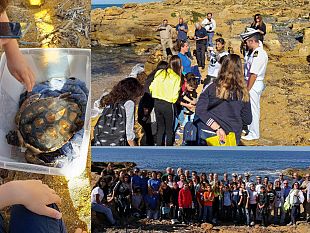 video-la-capitaneria-di-mazara-libera-in-mare-la-piccola-tartaruga-aci-alla-presenza-studenti-della-pirandello