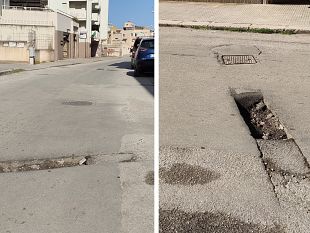 mazara-una-pericolosa-buca-trincea-nella-via-santa-maria-delle-giummare
