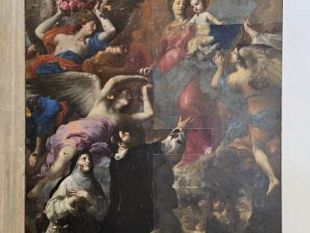 dopo-40-anni-finalmente-il-restauro-della-tela-la-madonna-del-rosario-con-san-domenico-e-santa-caterina