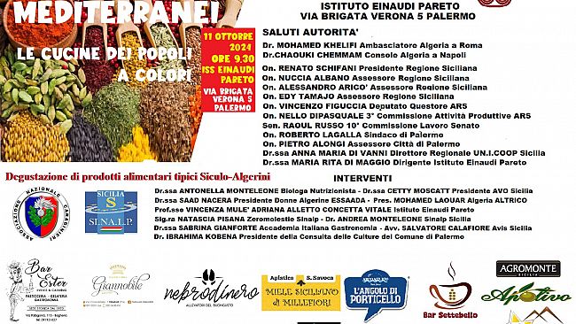 Palermo, giorno 11 ottobre l'evento Intrecci Mediterranei per la promozione dei rapporti bilaterali fra Italia e Algeria