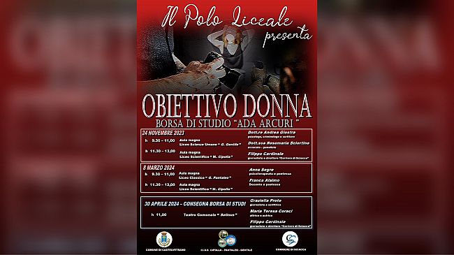 Il Polo Liceale di Castelvetrano presenta “Obiettivo Donna” - Borsa di Studio Ada Arcuri