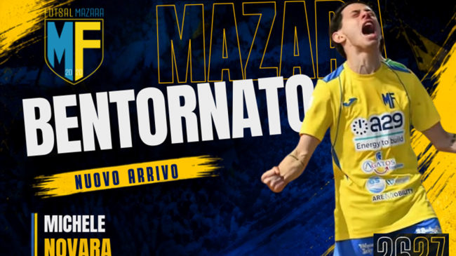 Futsal Mazara, Michele Novara torna in gialloblu