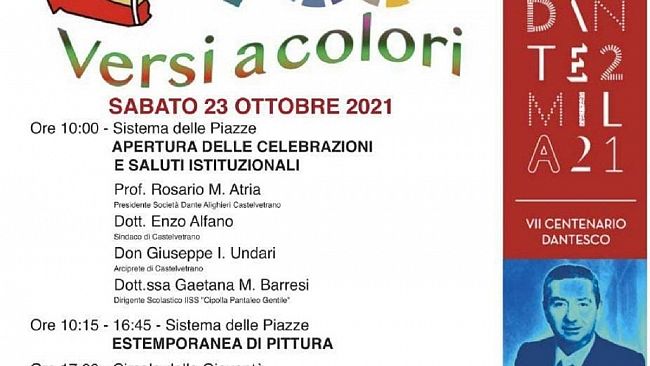 Settecentenario Dantesco, le celebrazioni sabato a Castelvetrano
