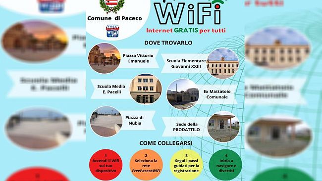 Paceco, potenziato il servizio di accesso gratuito ad internet