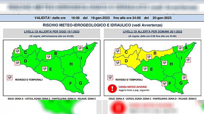 Trapani, allerta meteo per il forte vento