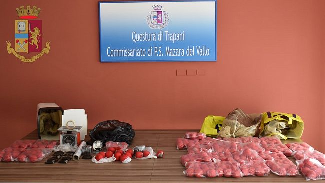 Mazara: Operazione antidroga della Polizia con sequestro di 55 chili di hashish