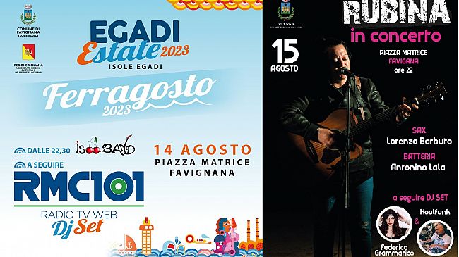 Alle Egadi un ricco programma di eventi per festeggiare insieme il Ferragosto