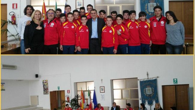 Il Sindaco riceve la squadra di pallamano “A.S.D. Il Giovinetto” Under 14  Domenica la finale del Campionato Regionale al Palasport di Petrosino