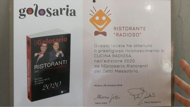 La Corte dei Mangioni dello chef Peppe Agliano inserita nel Golosario 2020, Guida alle cose buone d’Italia