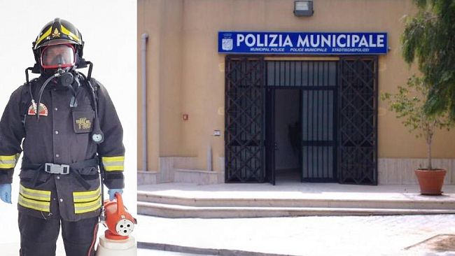 Marsala, sanificati ieri pomeriggio dai Vigili del Fuoco i locali della PM