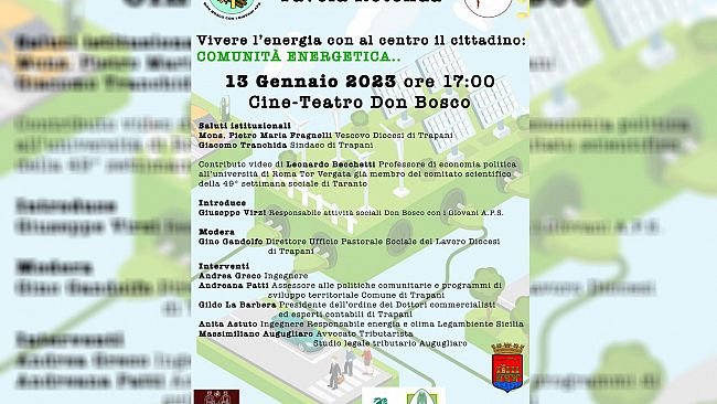 Trapani, l'APS Don Bosco organizza una tavola rotonda sull'energia rinnovabile