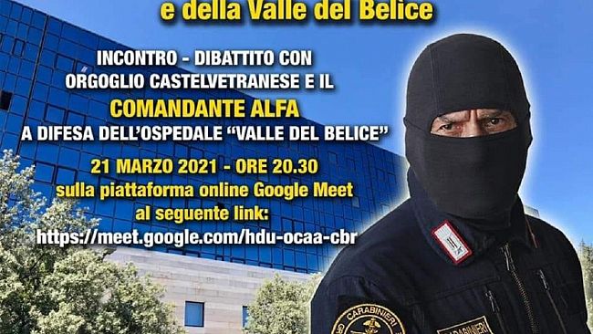 Il Comandante Alfa e Orgoglio Castelvetranese domani sera on -line insieme per salvare l’ospedale