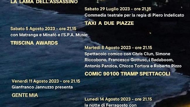 Ecco il cartellone degli eventi al Teatro Franchi-Ingrassia di Triscina