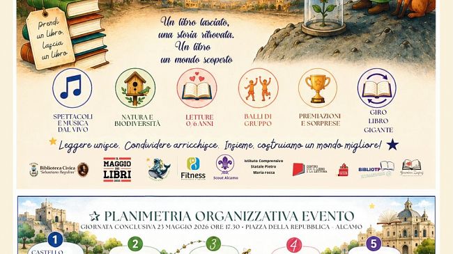 Bookcrossing ad Alcamo: piazza della Repubblica si trasforma in un laboratorio di storie, musica e inclusione