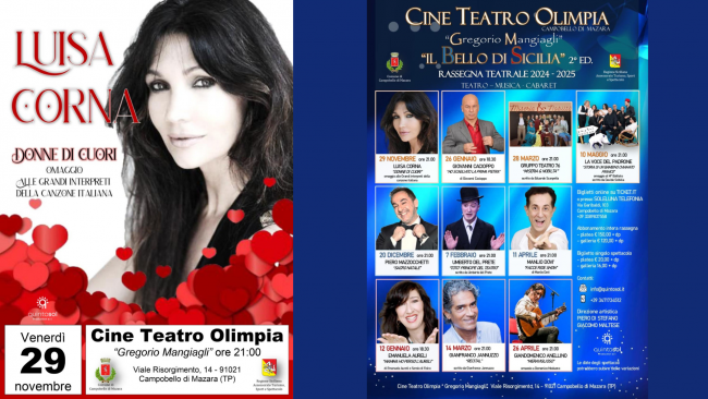 Campobello, Cine-Teatro Olimpia: il 29 novembre lo spettacolo 