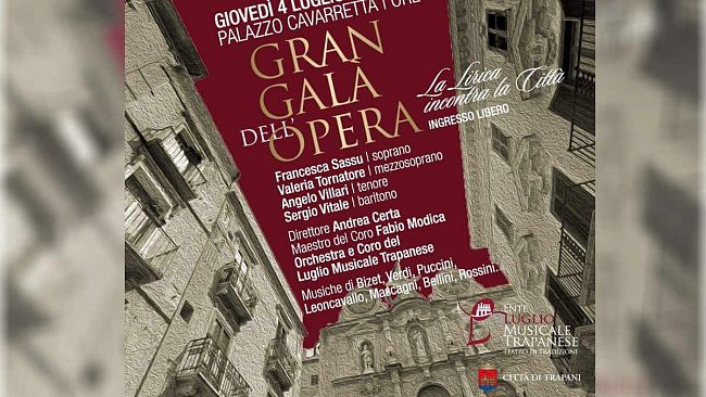 Trapani, in centro storico il Gran Galà dell’Opera