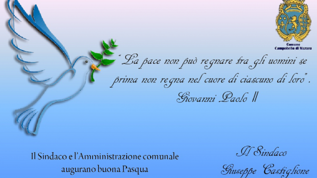 Gli auguri del Sindaco di Campobello di Mazara Giuseppe Castiglione