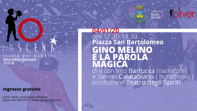 Mazara, “Gino Melino e la Parola Magica”: spettacolo per bambini