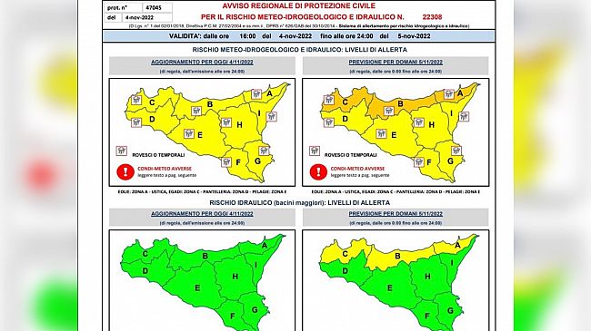 Maltempo, allerta arancione. Possibile peggioramento nelle ore notturne