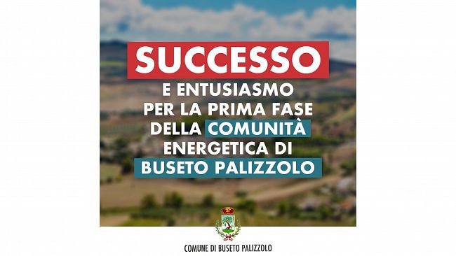Successo a Buseto Palizzolo per la prima fase di Adesione alla Costituzione della comunità energetica