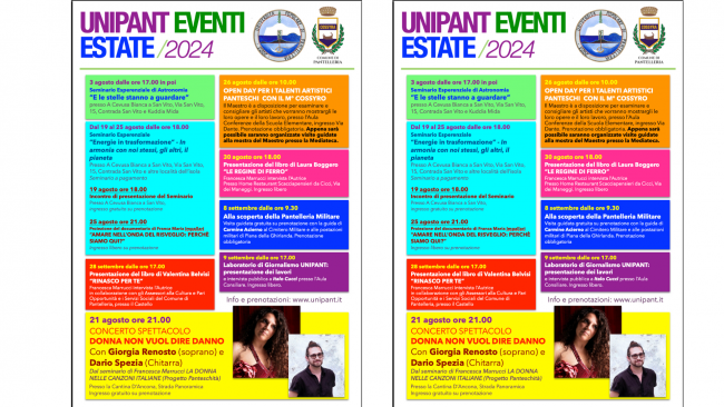 ​Pantelleria: presentato il calendario degli eventi culturali estivi dell’UNIPANT