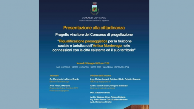 Montevago, presentazione alla città del progetto di riqualificazione vincitore 