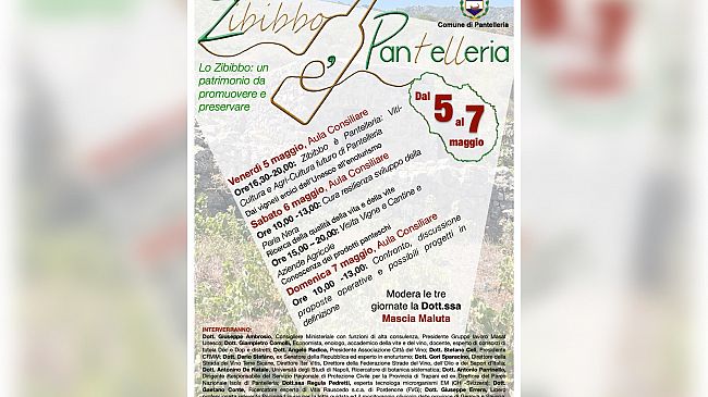 Pantelleria è Zibibbo, dal 5 al 7 maggio l’evento a tutela del prodotto isolano 