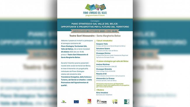 Convegno finale sul “Piano strategico Territoriale del GAL Valle del Belìce