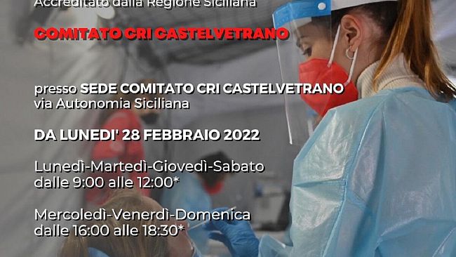 Un centro tamponi presso la sede della Croce Rossa Castelvetrano