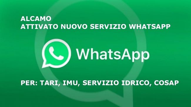 Alcamo, attivato nuovo servizio whatsapp  per: Tari, Imu, Servizio Idrico, Cosap