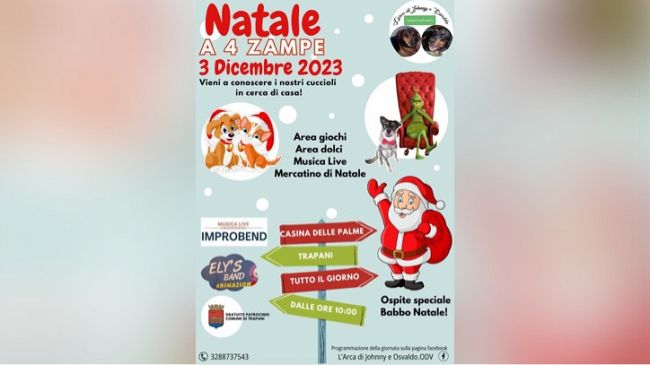 Trapani, domenica 3 dicembre iniziativa animalista alla Casina delle Palme