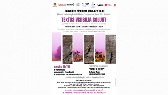 Marsala, 11 dicembre il format artistico “TExTUS – visibilia solunt”