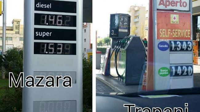 Mazara, prezzo della benzina troppo alto rispetto altre Città. Chi tutela i cittadini? “Anomalie” siciliane