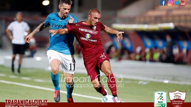 Il Trapani è sotto contro il Pisa al termine dei primi 45′