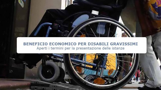 Beneficio economico per disabili gravissimi: aperti i termini per la presentazione delle istanze
