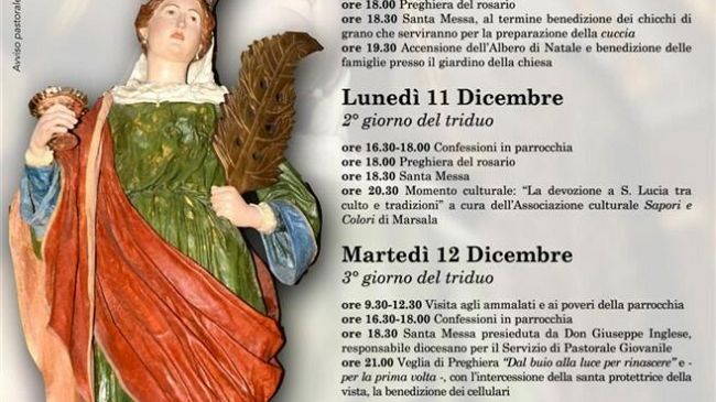 In occasione della festa di Santa Lucia la benedizione dei cellulari