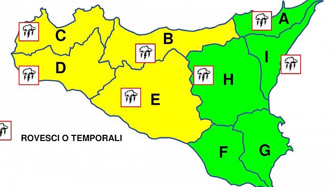 Maltempo in arrivo, diramata per oggi l’allerta gialla nel trapanese