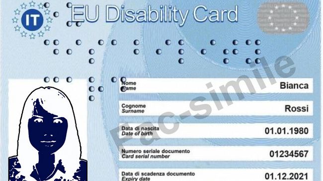 Disabili, carta Ue della disabilità all’Inps