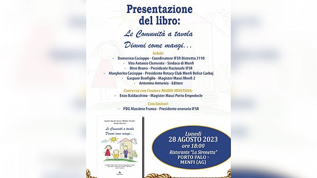 A Menfi la presentazione del libro 