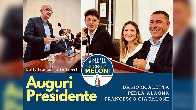 Mazara, il gruppo consiliare di FdI augura buon lavoro al neo presidente Di Liberti