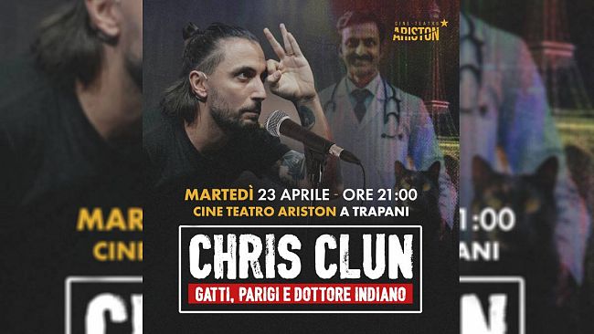 Arriva la comicità di Chris Clun al Cine Teatro Ariston di Trapani