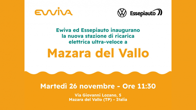 Mazara, Essepiauto ed Ewiva inaugurano la nuova stazione di ricarica ultra-veloce
