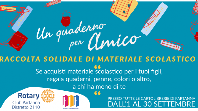 Rotary Club Partanna, parte l’attività “Un quaderno per Amico”