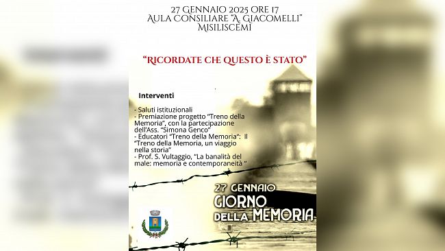 Misiliscemi, Giornata della memoria: l'Amministrazione promuove l'iniziativa