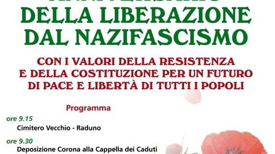 Lunedì il 71esimo anniversario della festa della Liberazione. Manifestazione organizzata da Amministrazione, Consiglio e ANPI