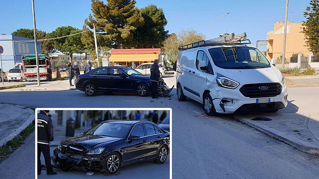 Partanna: incidente alla rotonda di via Antonio Gramsci