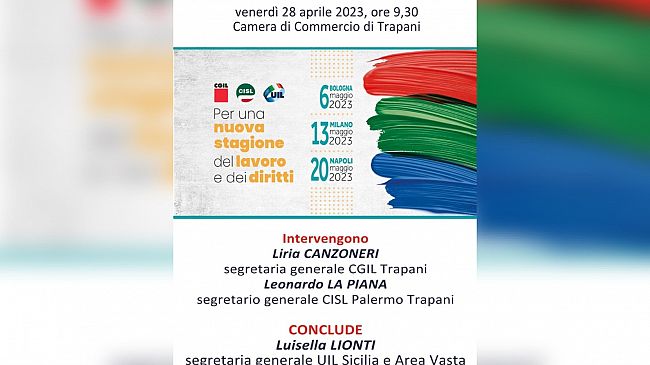 A Trapani attiva la mobilitazione unitaria di Cgil Cisl Uil nazionali
